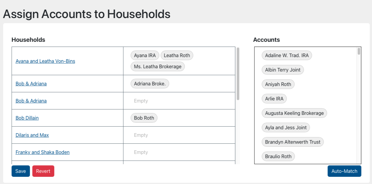 Household Account Mapping